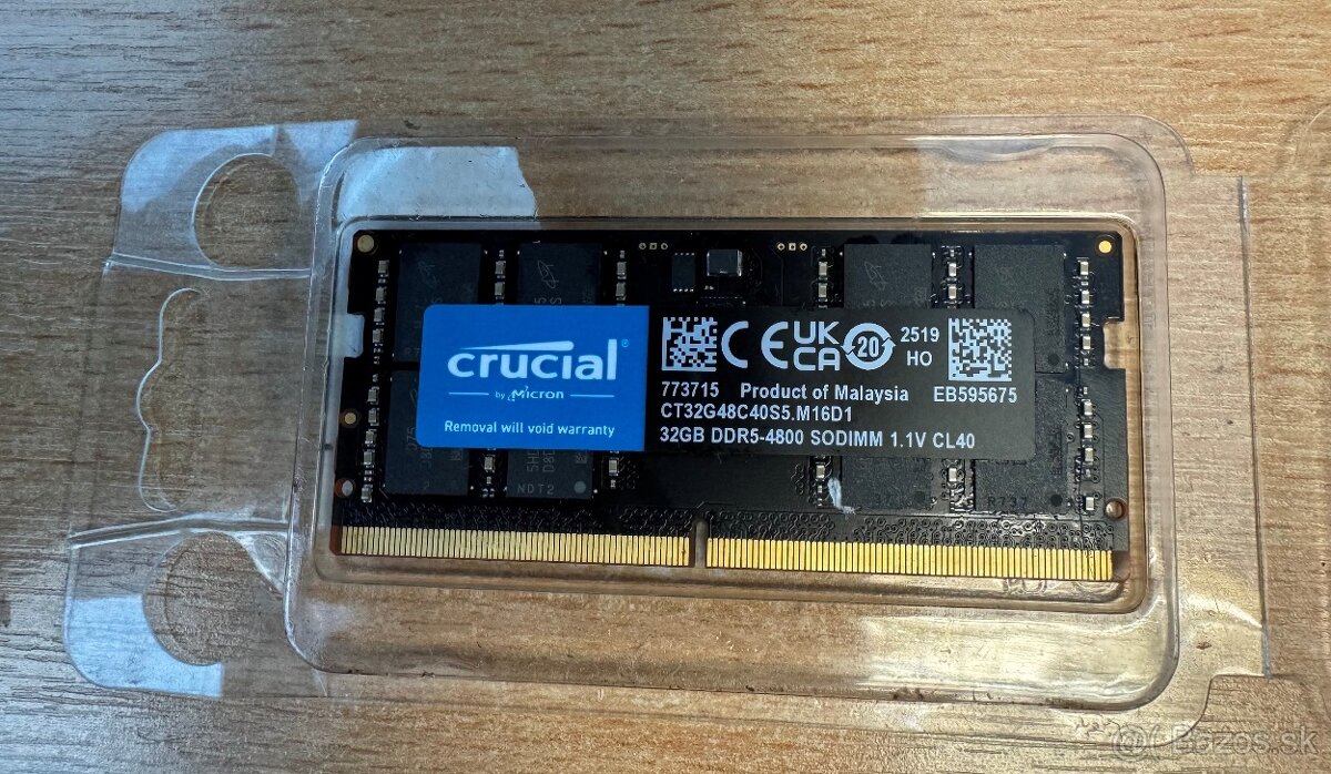 Crucial 32GB DDR5-4800 SODIMM notebook