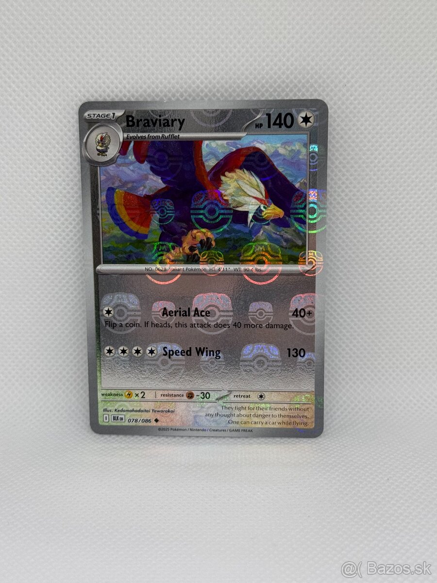 Pokémon karta Braviary 078/086 – EX až NM – ORIGINÁL