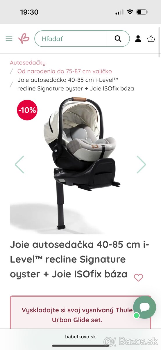 Vajíčko Joie i-Level Recline + isofix báza