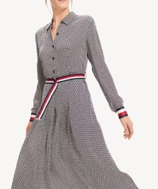 TOMMY HILFIGER MONOGRAM luxusne dlhe damske saty S/M