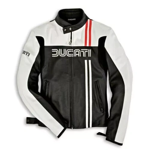 Ducati-Moto-Kožená Bunda 3 Colour Stripes Osobne Aj Poštou