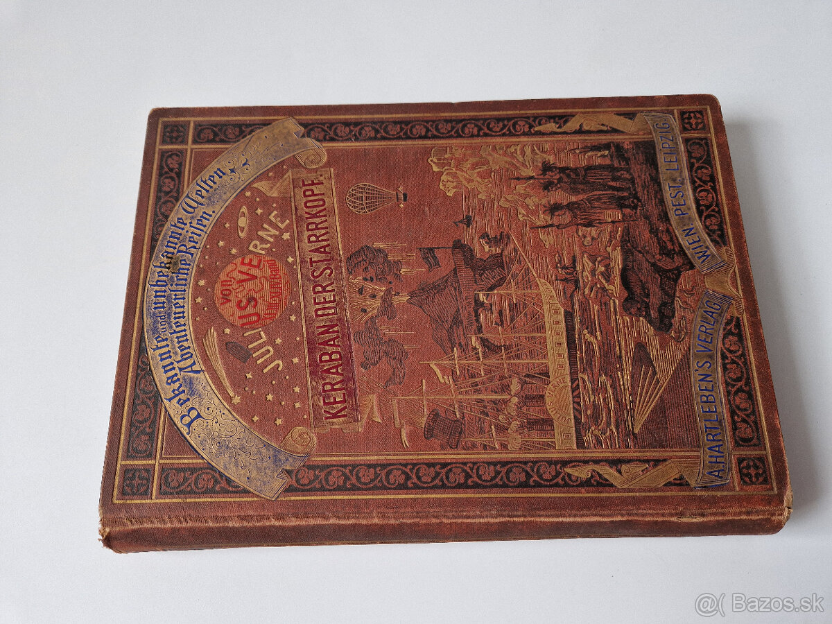 Starožitná německá verneovka Tvrdohlavý Turek 1887 Verne