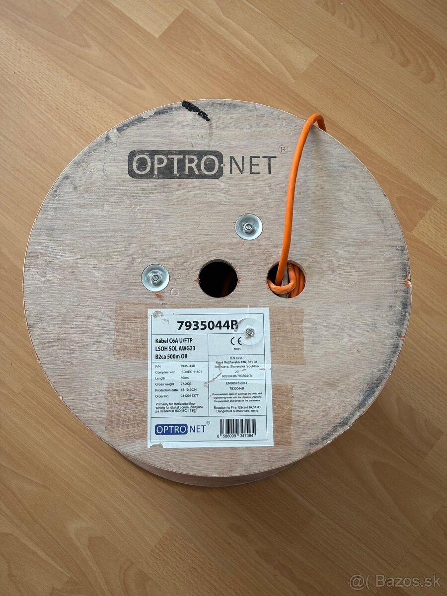 Kábel C6A U/FTP LSOH SOL AWG23 B2ca