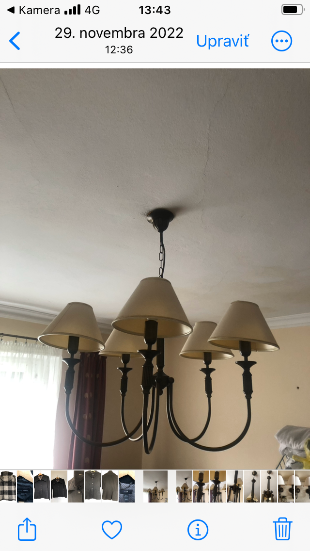 Luster a 2 nástennými lampami