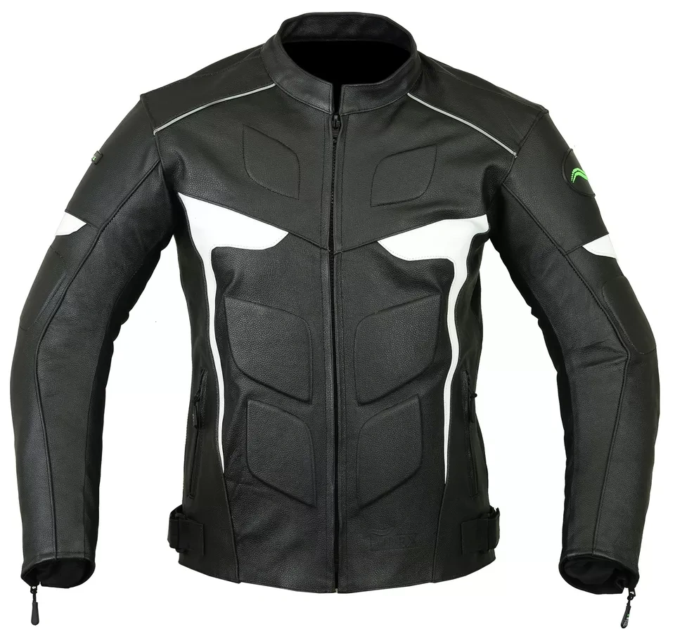 Moto Kožená Bunda S Chraničmi BlackWait Road