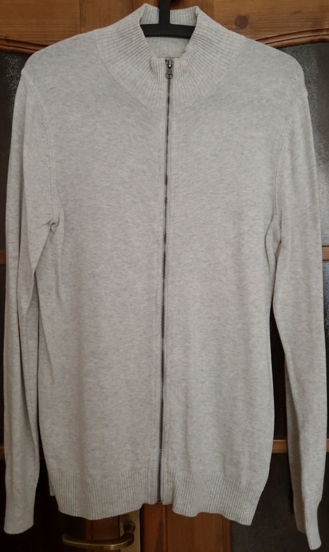 Pánsky sveter na zips Sonoma sivý veľkosť S
