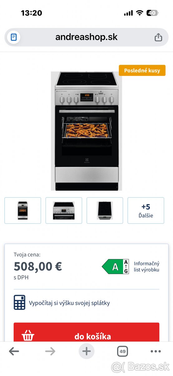 Predam Sklokeramický sporák s parnou funkciou SteamBake