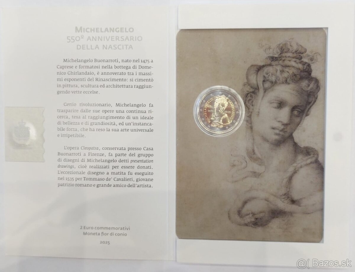 San Marino 2 euro 2025 Michelangelo