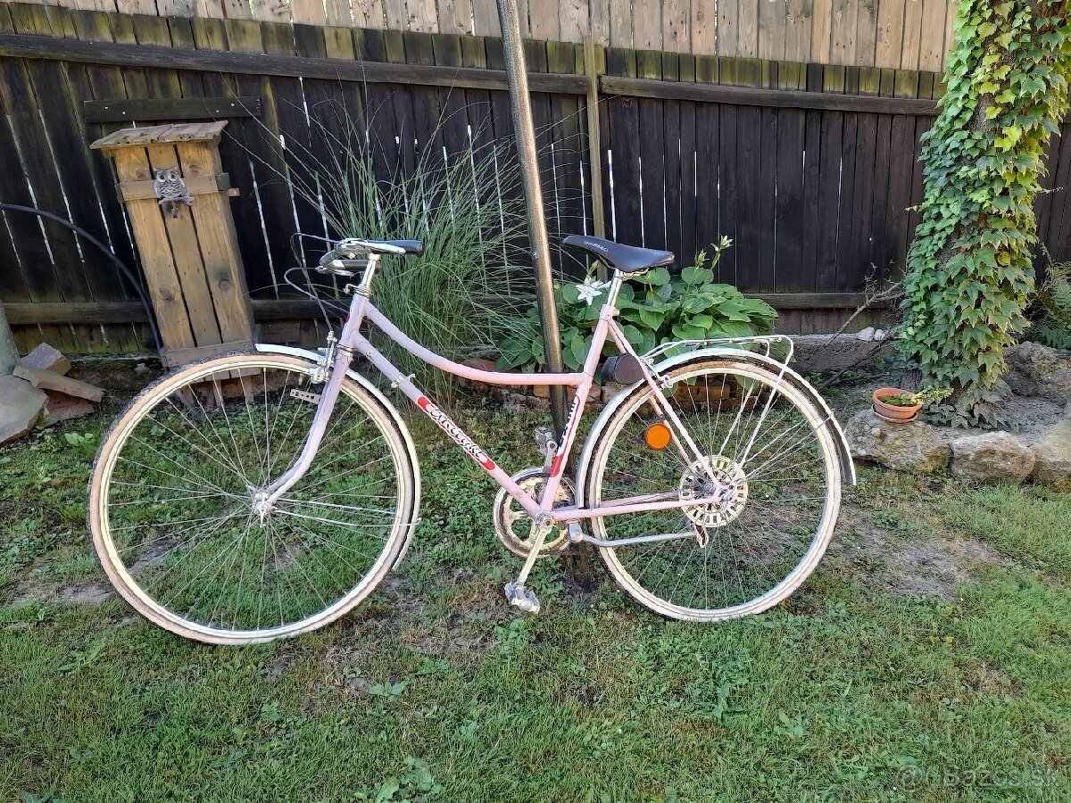 Retro bicykel ružovo-fialový