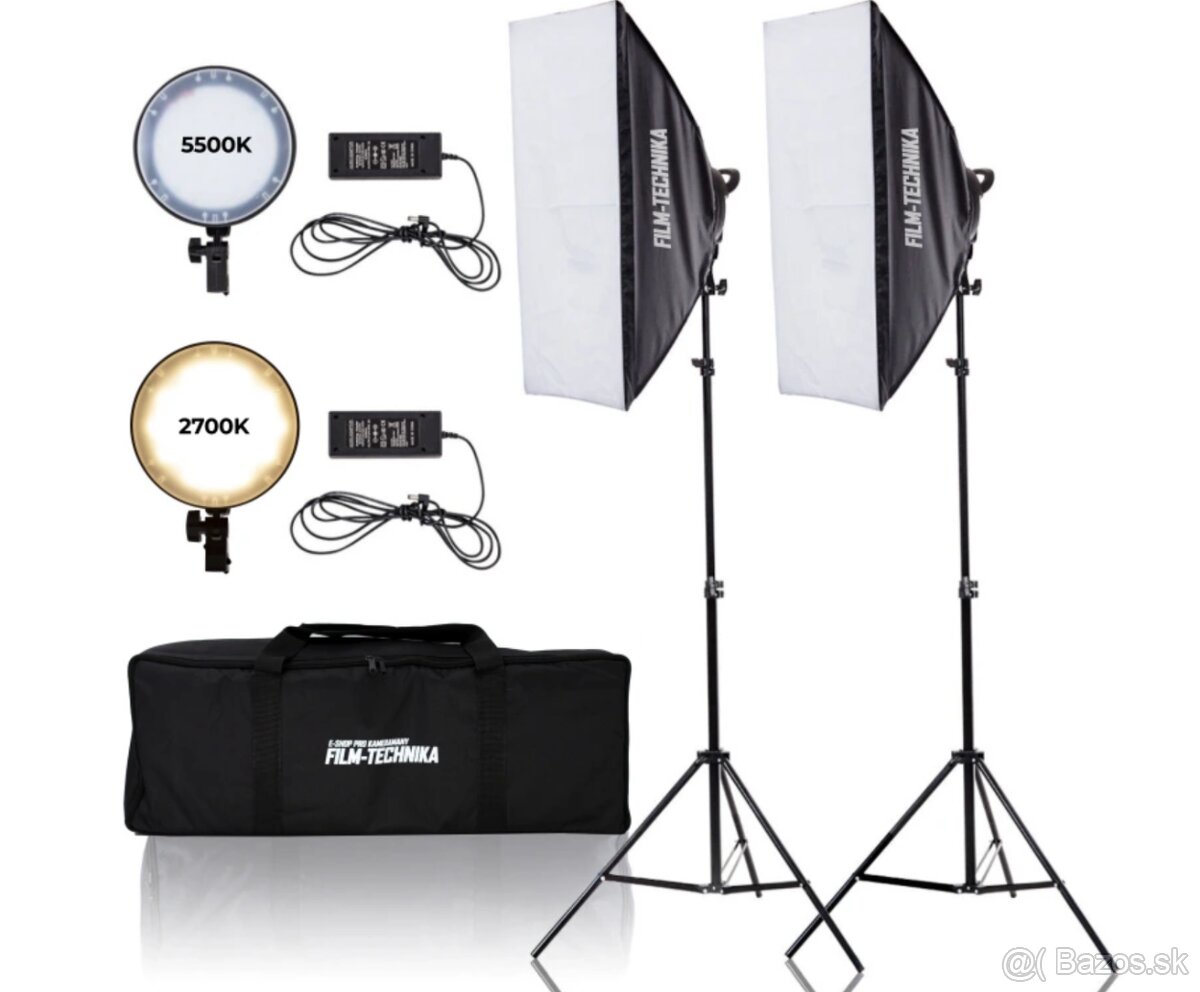 Štúdiový set - 2x softbox svetlo + 2x statív