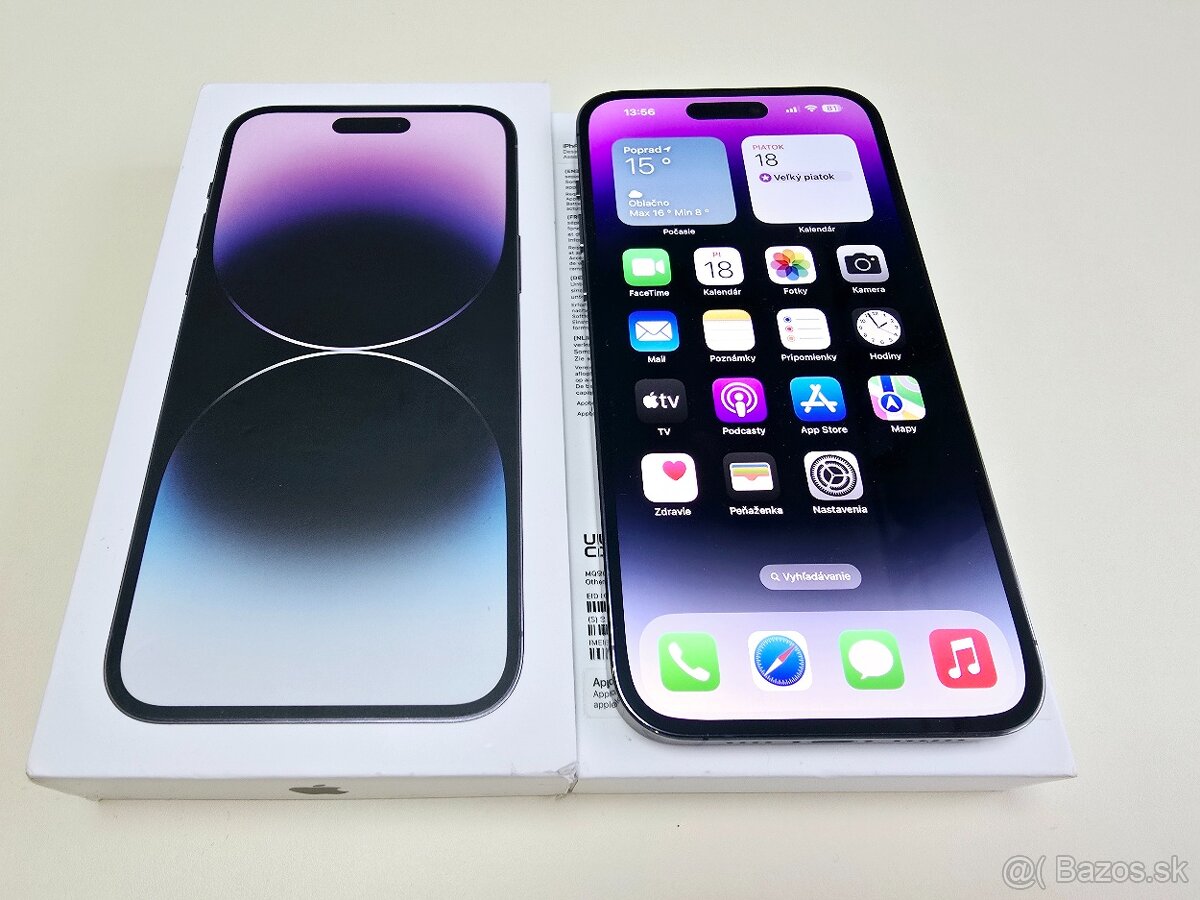 APPLE IPHONE 14 PRO MAX 128GB PURPLE,BATERKA 100%