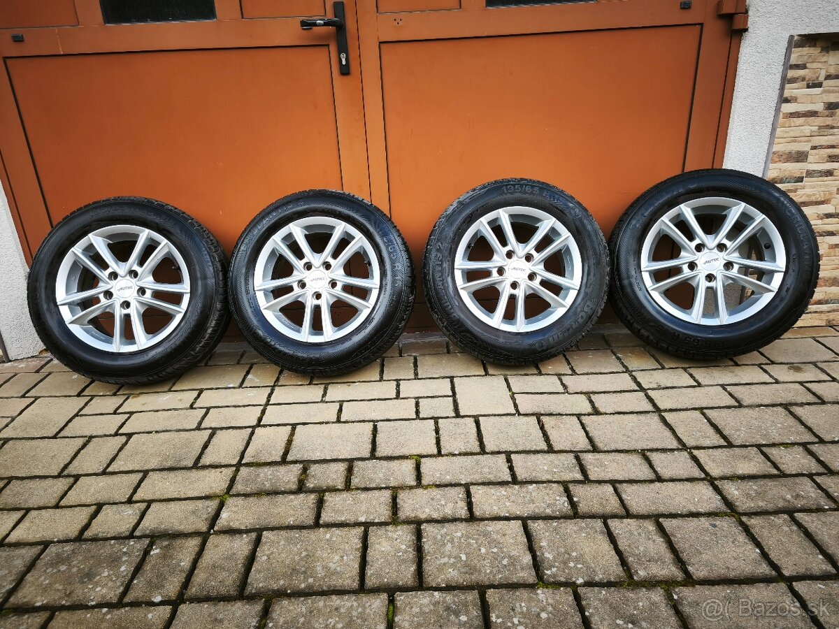 AL DISKY AUTEC 15" + Letné pneu Barum 195/65/R15
