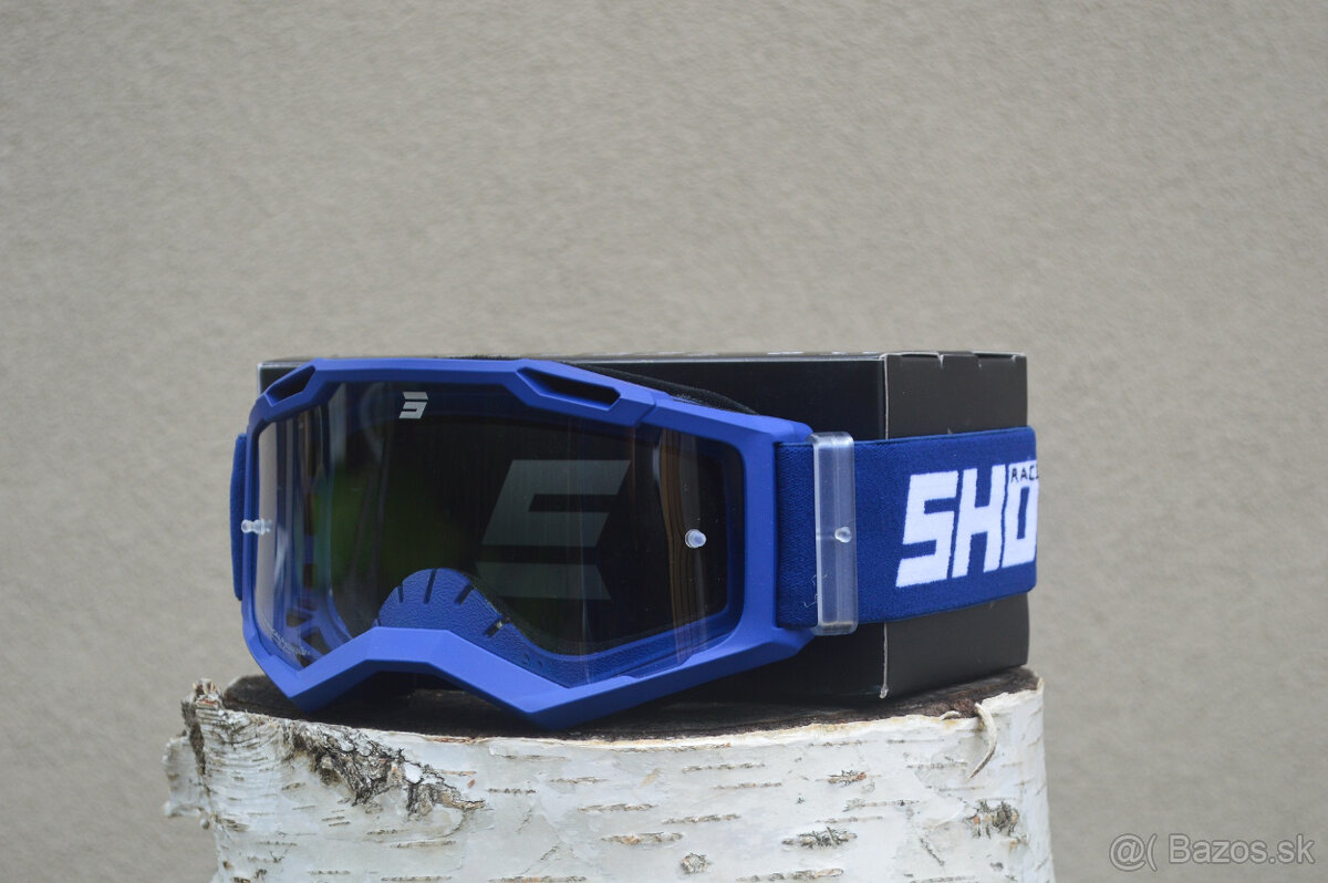 SHOT modré mx okuliare s čírim sklom