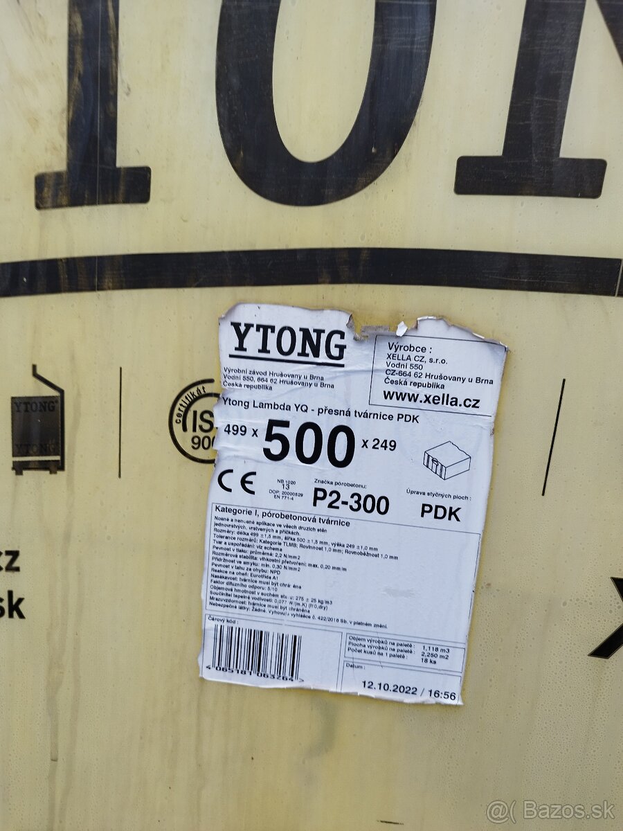 Predám 7x palety Ytong 500