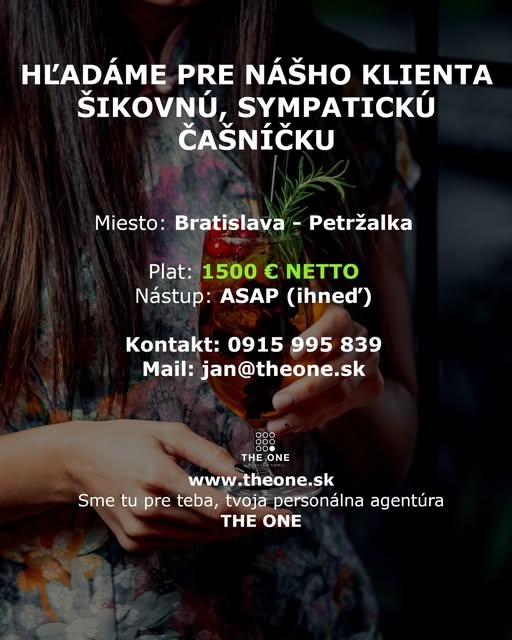 hľadáme čašníčku