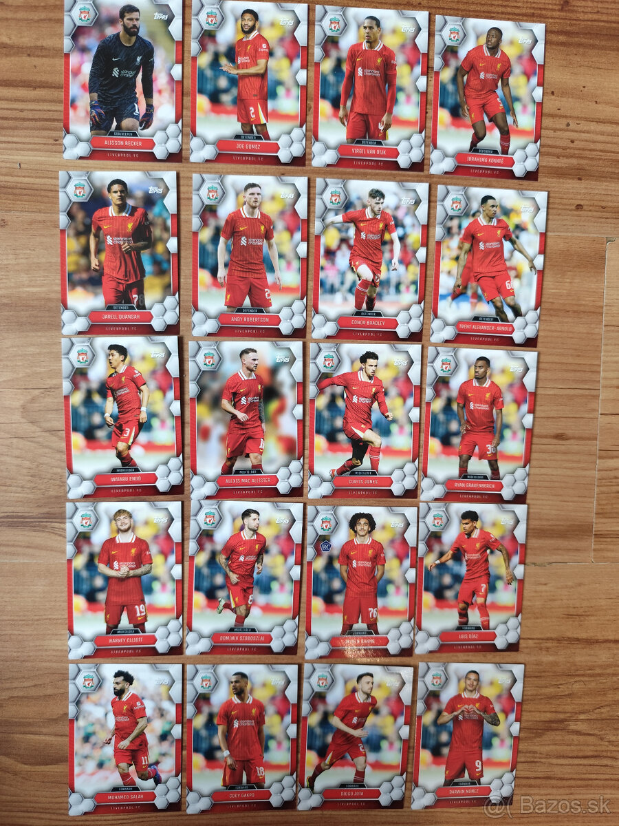 Futbalové kartičky - Liverpool