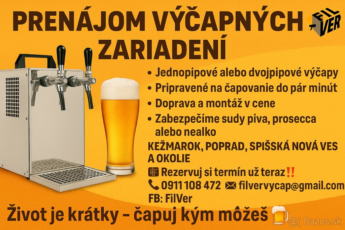 Prenájom profesionálneho výčapného zariadenia