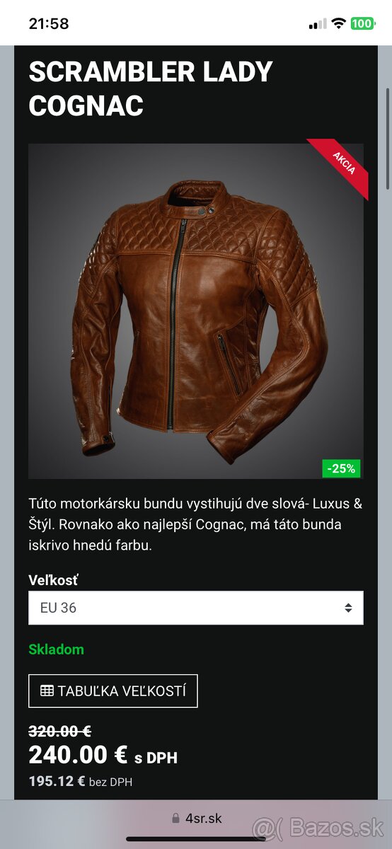 Kozena moto bunda 4SR damska