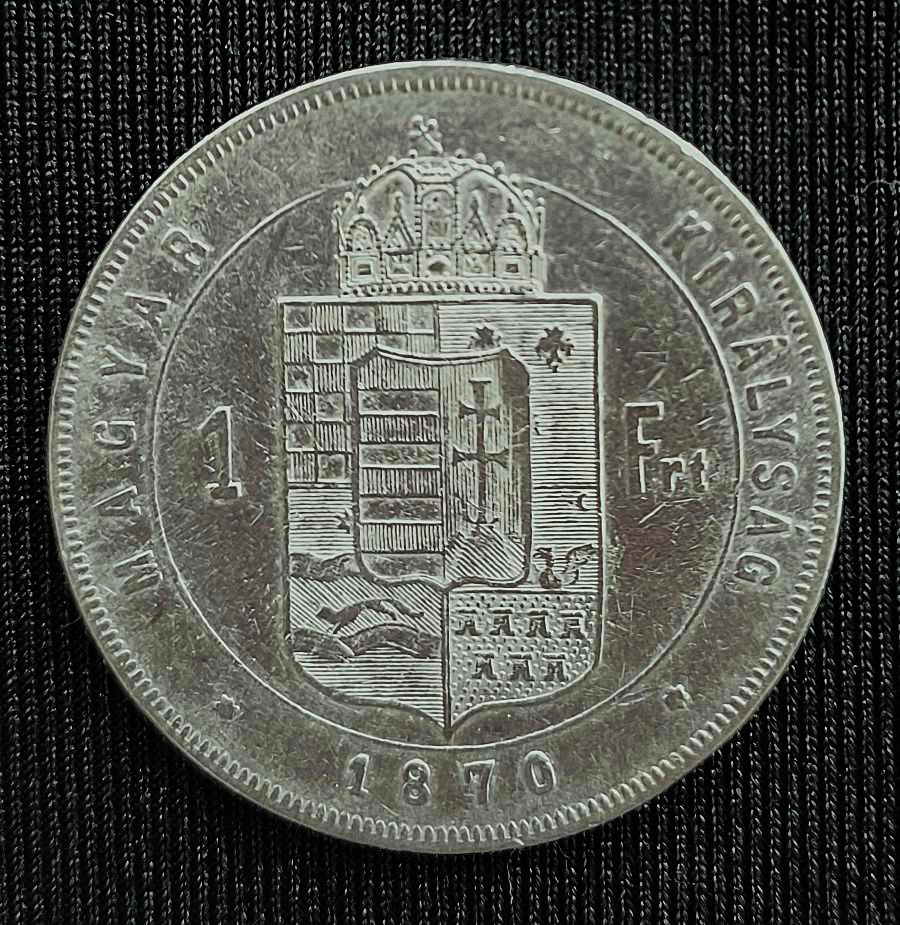 ☀️ 1 forint, zlatník rok 1870 KB, Rakúsko - Uhorsko ☀️ RRR