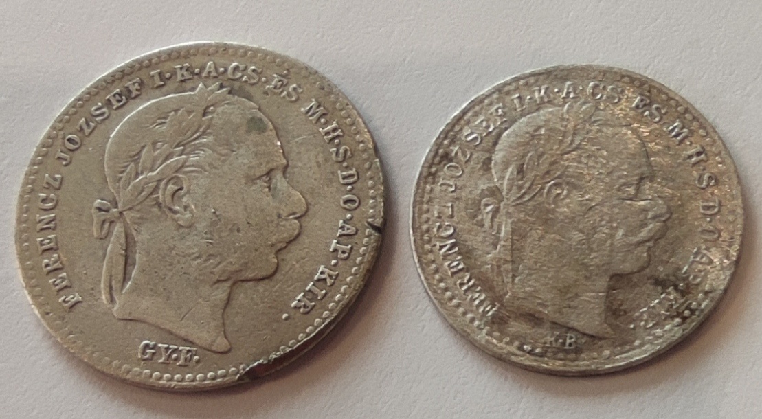 Vzácny 20 a 10 grajciar 1870 František Jozef