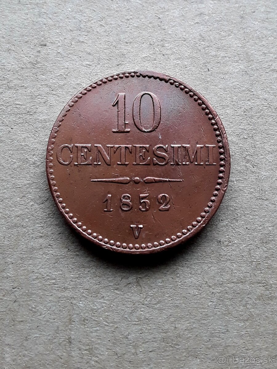 10 centesimi 1852 V