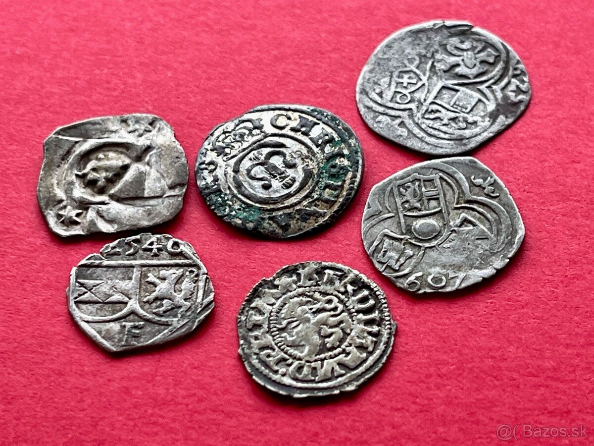 strieborné mince 6ks