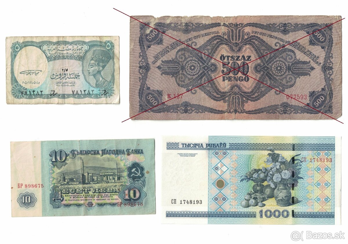 Zbierka bankoviek po 2 eura a 3eur - rôzne