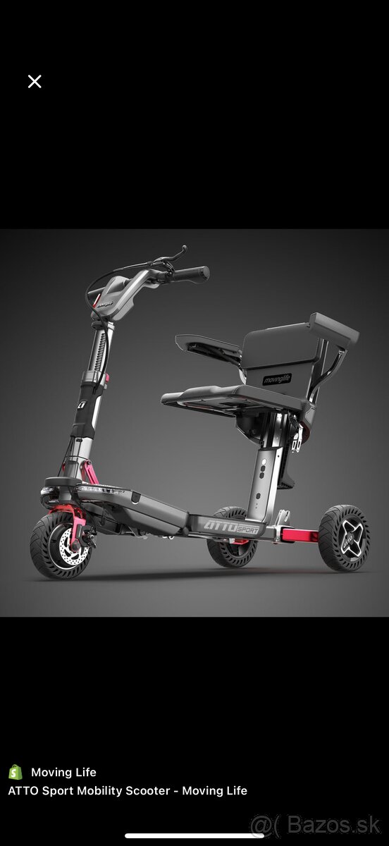 Predám skladaciu kolobežku ATTO SPORT Mobility Scooter