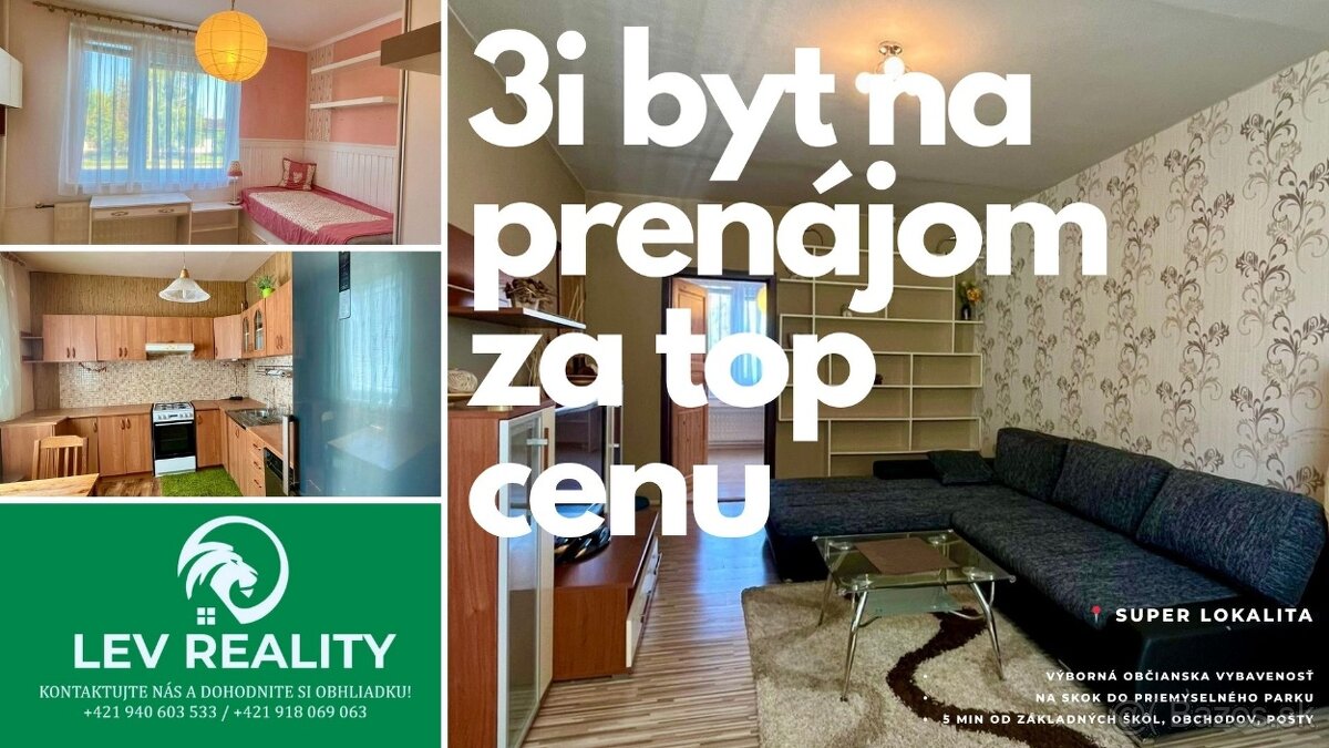 Komfort, ktorý si zamiluješ – 3i byt na prenájom za top cenu
