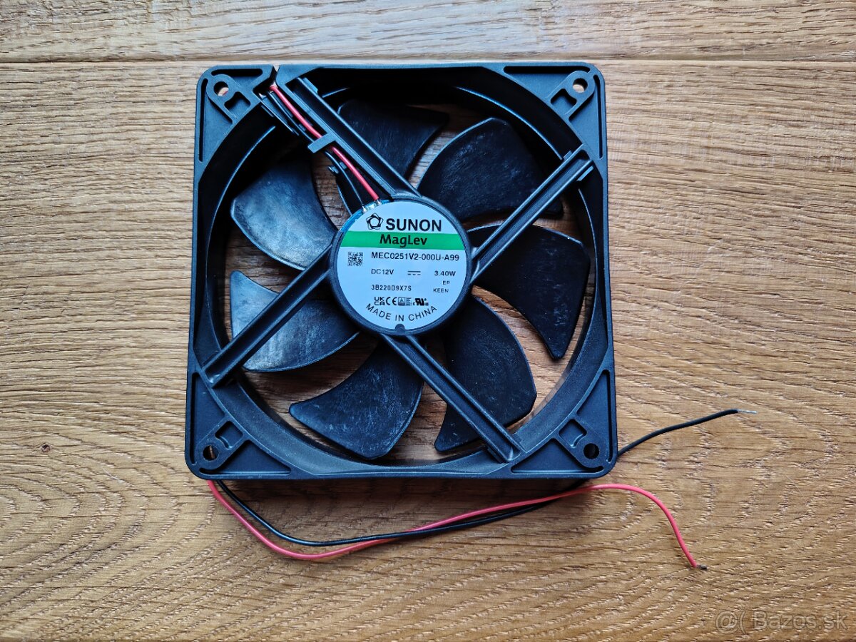 Predám ventilátor 120x120x25mm SUNON 3,4W 12VDC VaPo