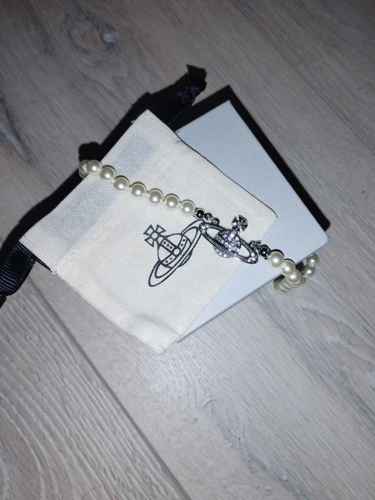 Vivienne westwood strieborný perľový náhrdelník