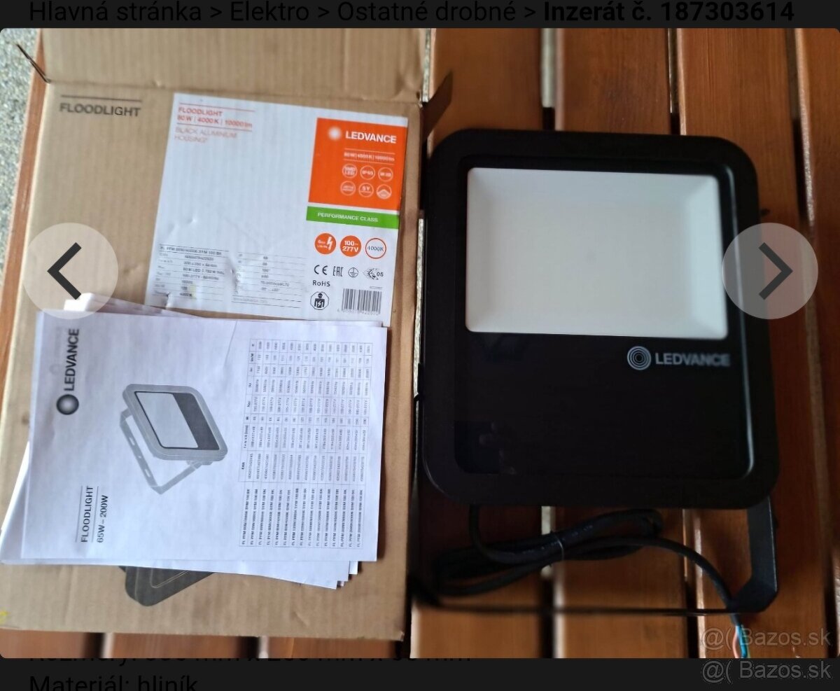 Led reflektor LEDVANCE FLOODLIGHT 80W 4000K +darček