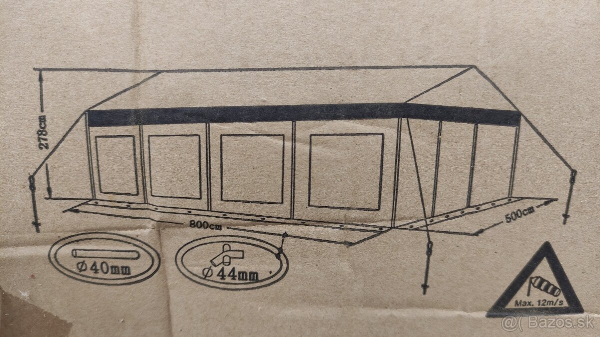 Párty stan HARSTAD 8 x 5 m