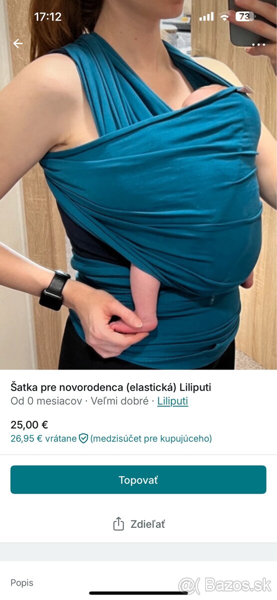Elastická šatka pre novorodenca Liliputi
