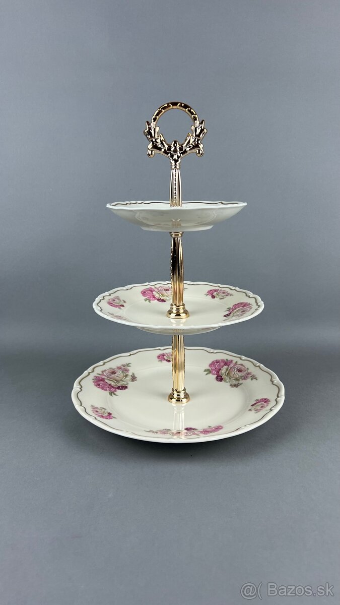 Etažét, porcelánový etažér, Moritz Zdekauer
