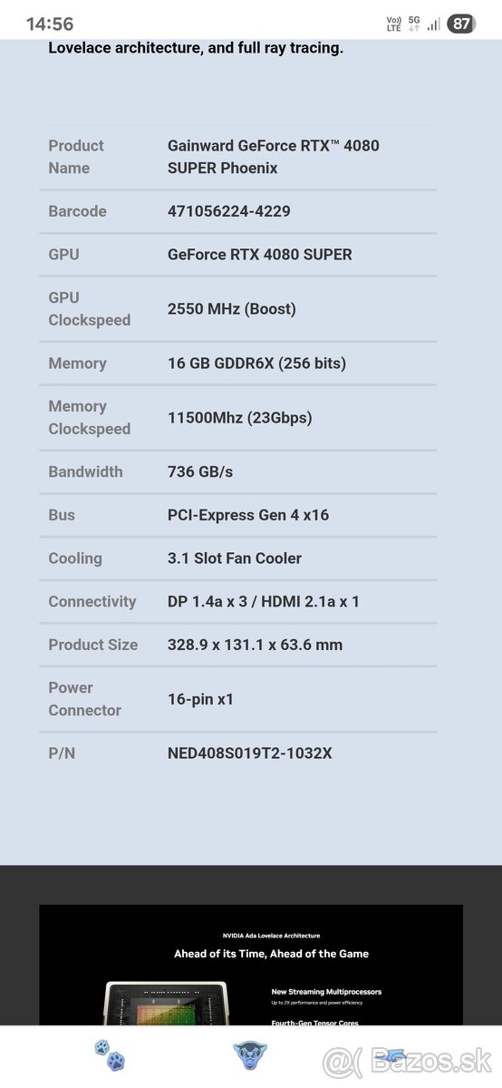 Predám Grafickú kartu Rtx4080 Super