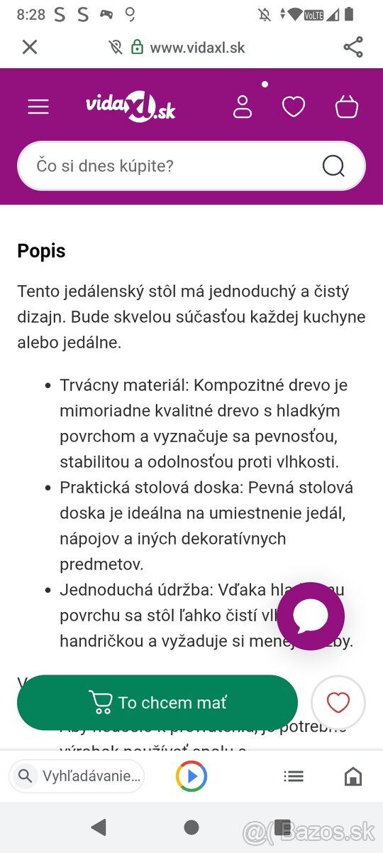 Jedálenský stol