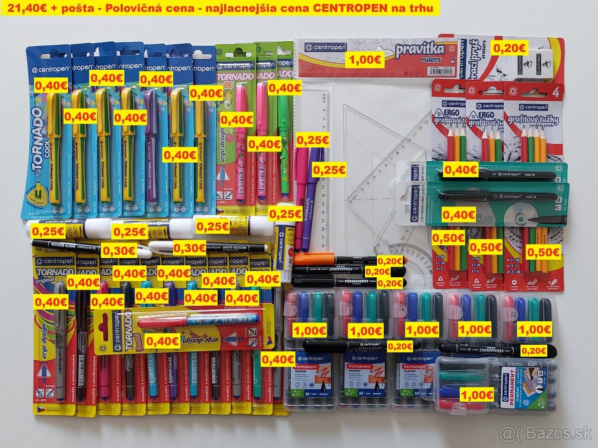 Balíček výrobkov CENTROPEN 1 nové,nerozbalené, POLOVIČNÁ CEN