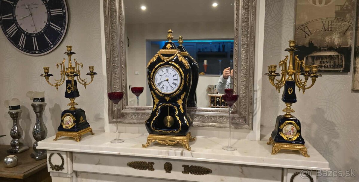 Krbove hodiny a svietniky limoges.