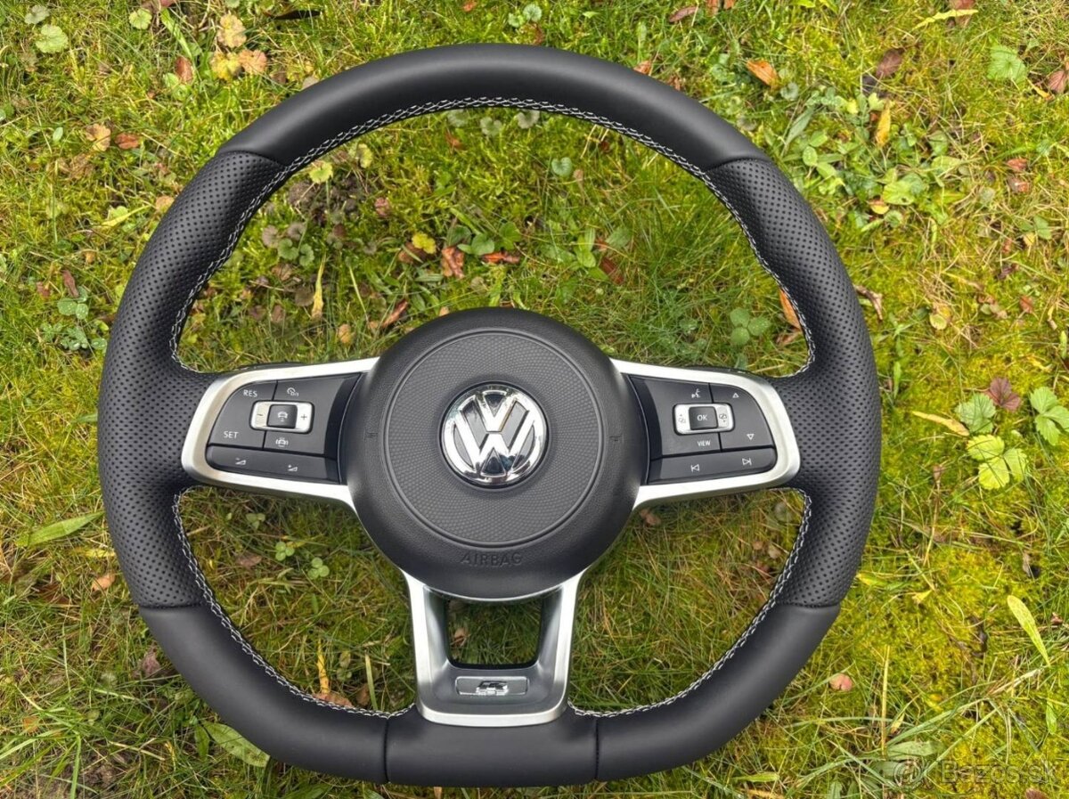 -Rline VW VOLANT KOZENY MULTIFUNKCNY biele šitie