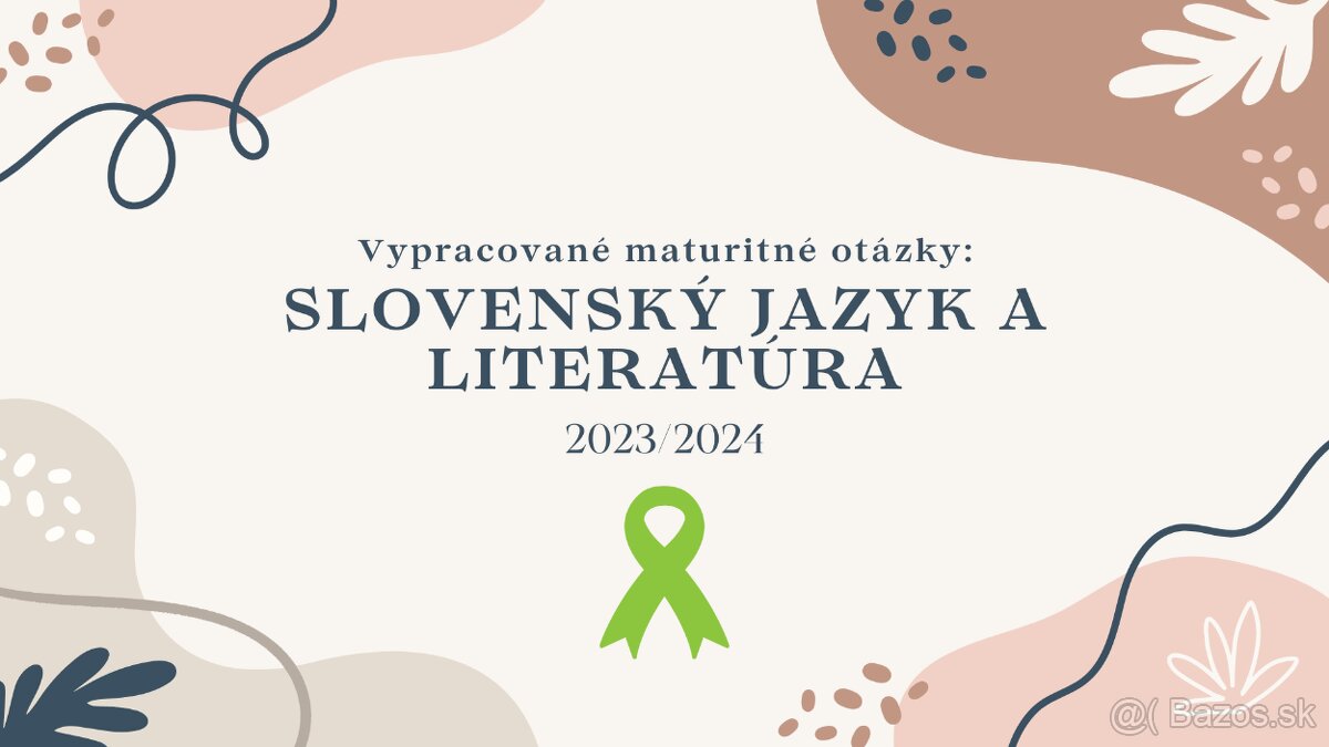 Vypracované maturitné otázky: Slovenský jazyk a literatúra