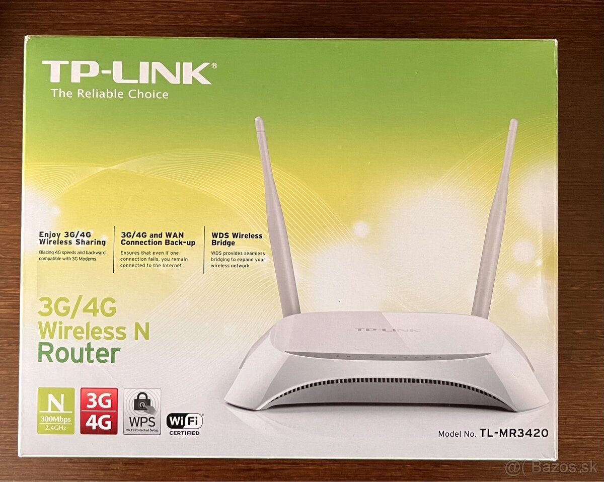 Predam router TPlink TL-MR3420 + LTE/4G USB modem HUAWEI E3