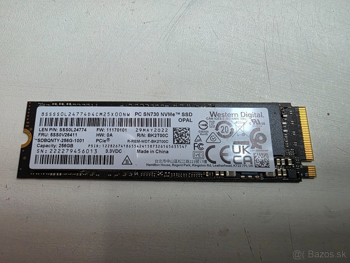 Western Digital NVMe ssd 256GB