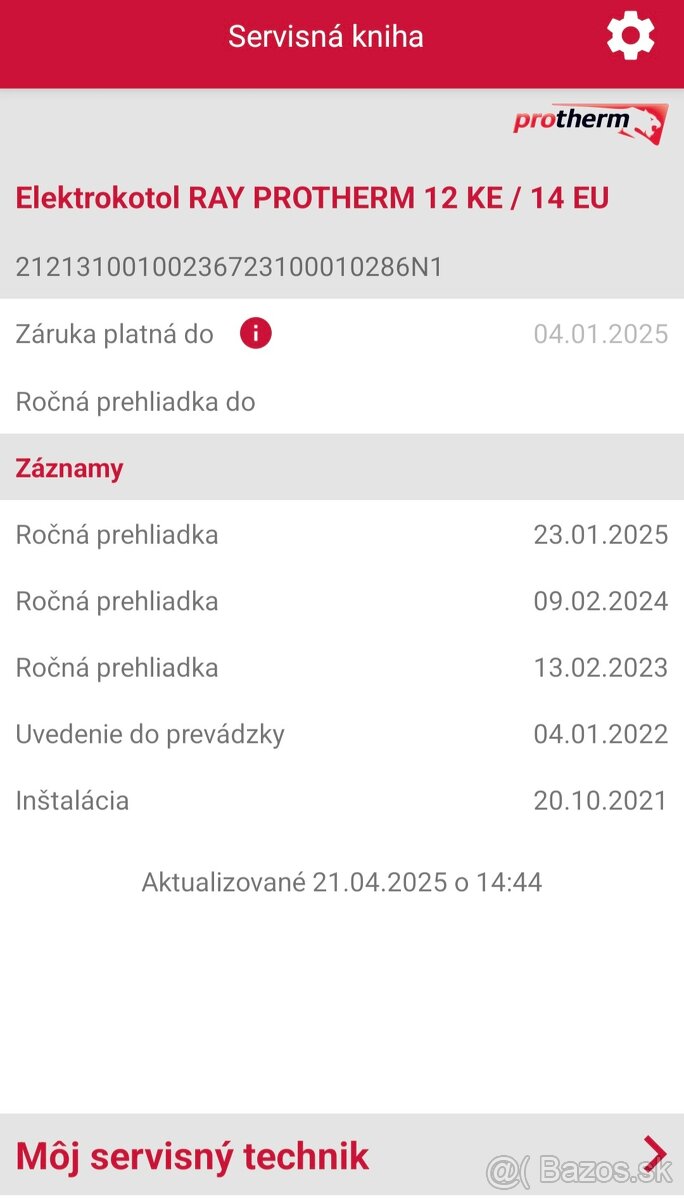 Predam Protherm Ray 12 KE / 14EU so 120L zásobníkom a tlakov