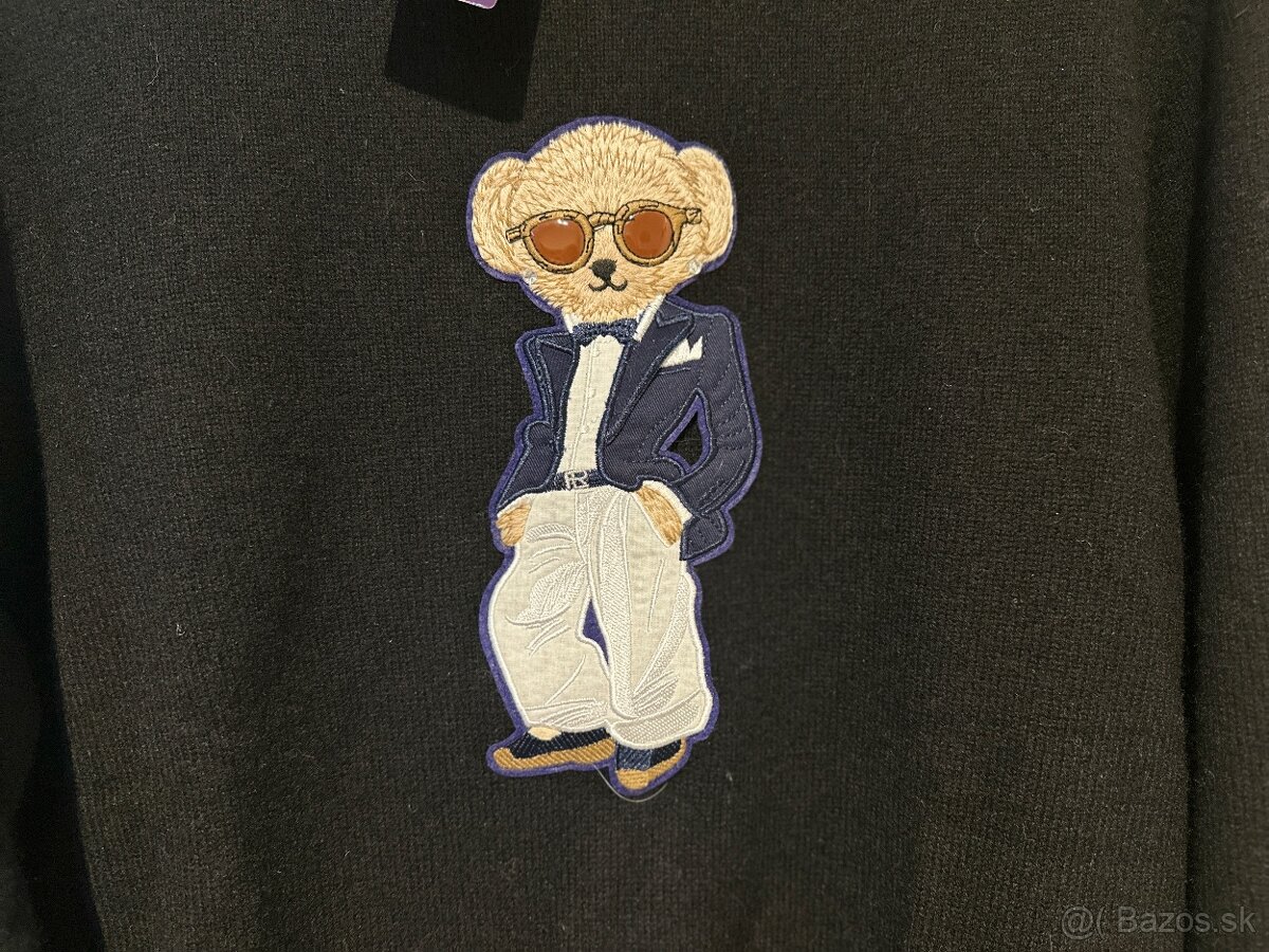 Polo Bear Ralph Lauren 100% kašmírový Purple label sveter
