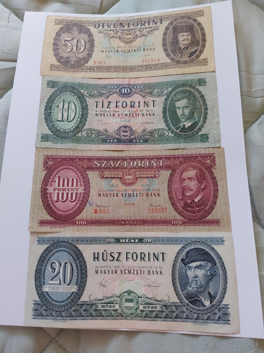 Staré bankovky.