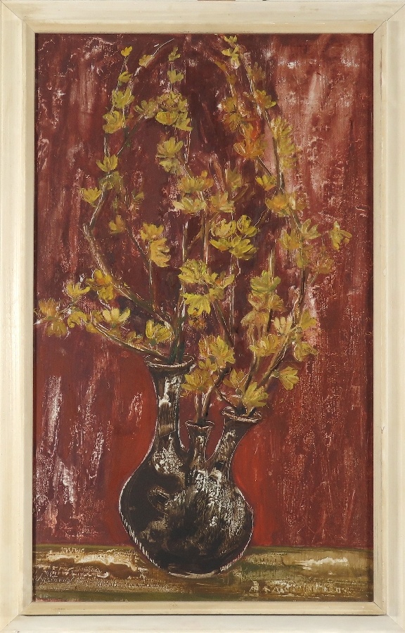 Elena Lazinová - Kytica - Zlatý dážď - olej