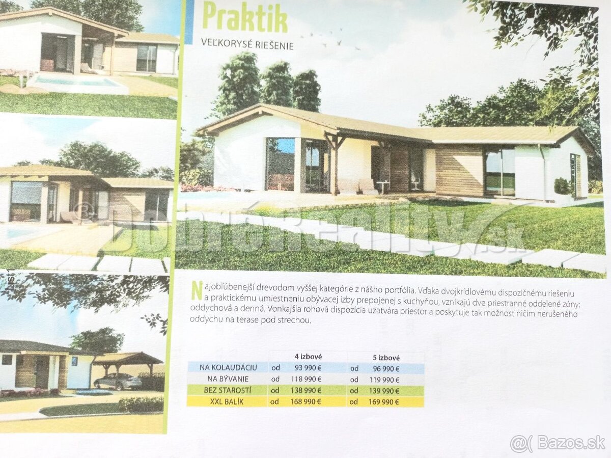 PREDAJ: Montovaný nízkoenergetický 4-izbový drevodom Praktik