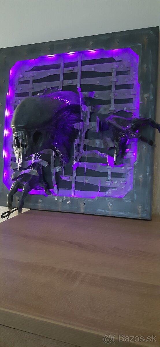 Designovy 3D led obraz Alien