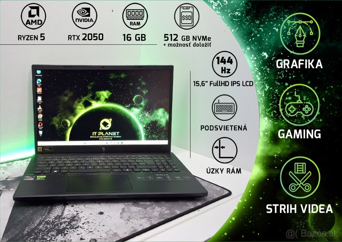 💻 Acer Nitro V (v alze 636€) | Ryzen 5 | RTX 2050 | 144Hz